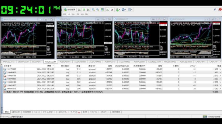 投資 為替 自動売買 FX ライブ配信 シグナル Fire 誰でもできる不労所得 EA Tycoon 2024/11/