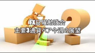 FX日曜勉強会　主要3通貨ペア今週の展望