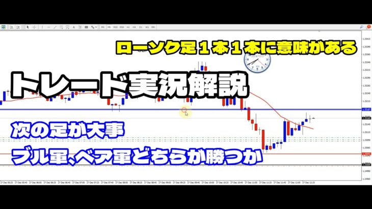 【FX】GBPUSDトレード実況解説【ライントレード】　2024.12.27（金）