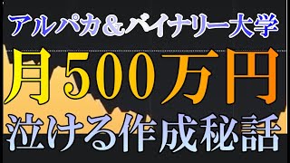 アルパカ&バイナリー大学 月500万円までの泣ける作成秘話