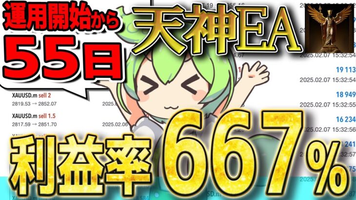 【FX自動売買】稼働始めて2ヶ月で月利667％達成 ゴールド系EA 天神EA